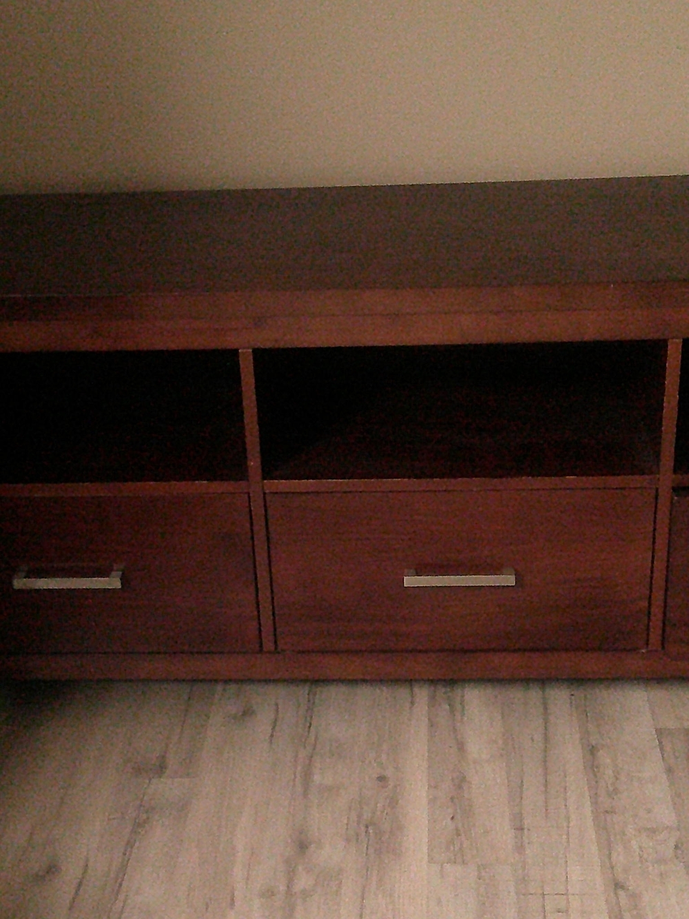 Modern Wood Storage Console - Cherry Brown